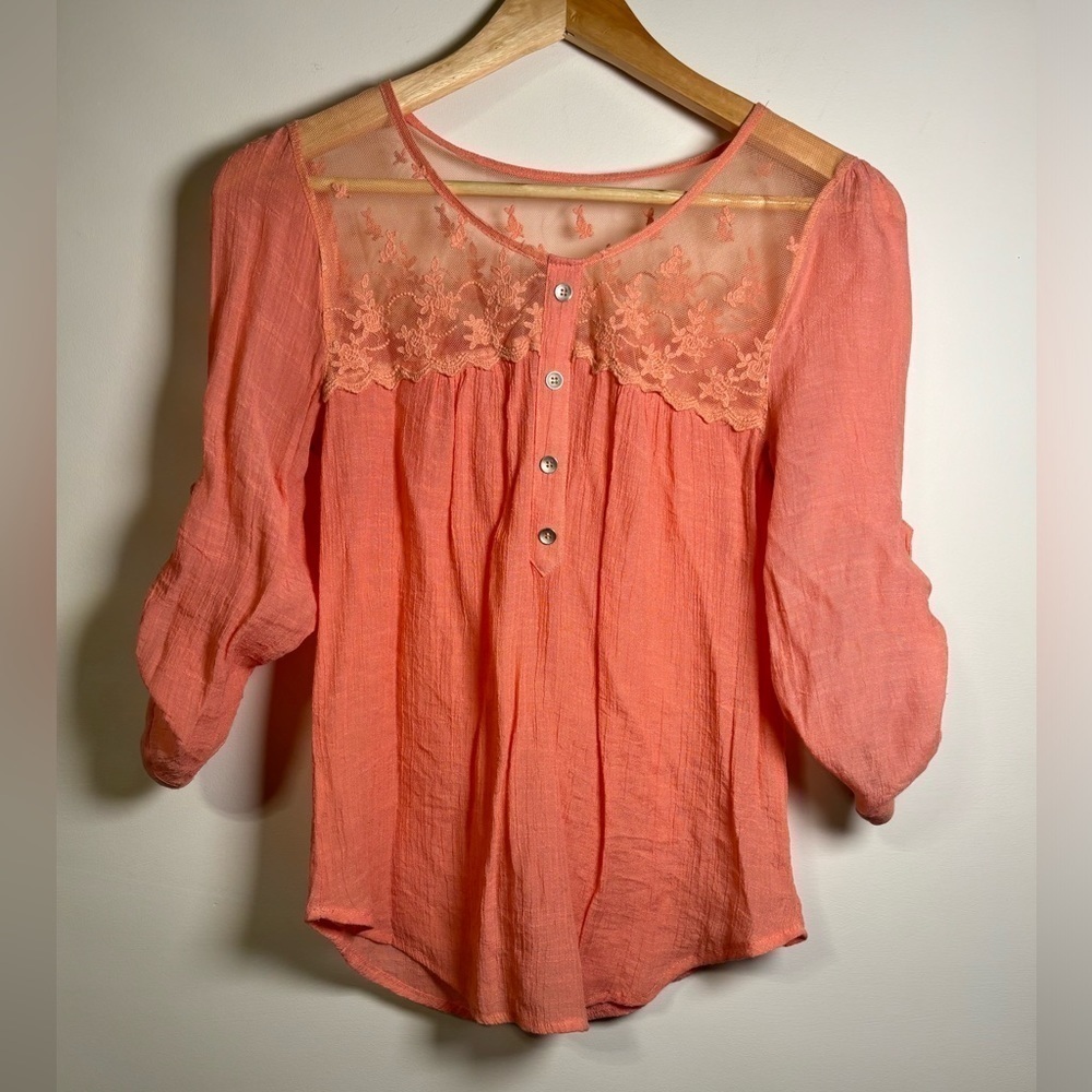 Mine- Beautiful coral chiffon blouse